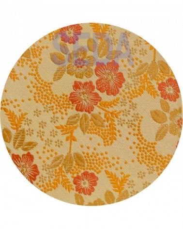 Corbata de seda con estampado en flores anaranjadas