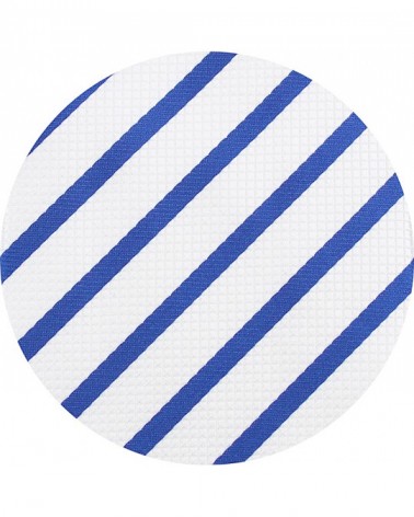 Corbata de seda blanca con rayas azules