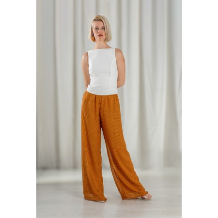 Pantalón Elegante Chiffon Cintura Alta