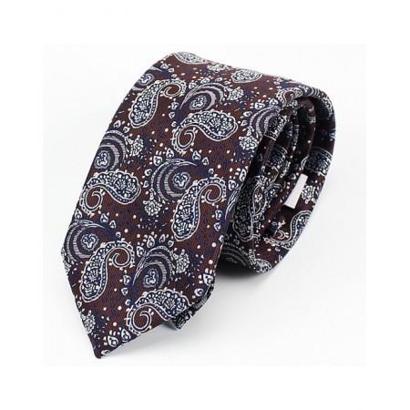 Corbata Marron Paisley | Corbata Elegante Fiesta