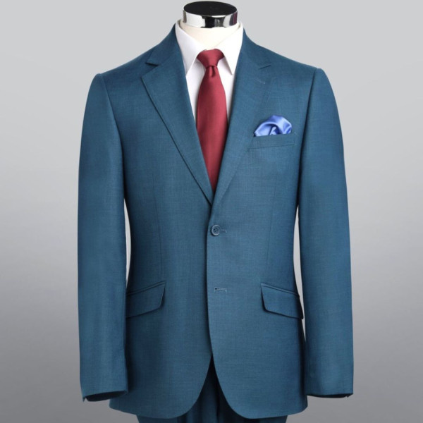 Traje Hombre Azul Elegante Corte Clásico