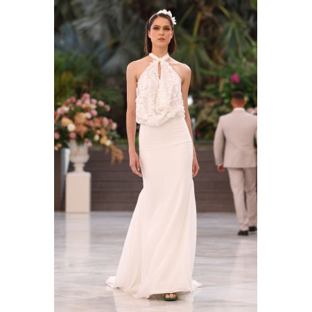 Vestido Novia Con Pedrería | Escote Halter Silueta Sirena