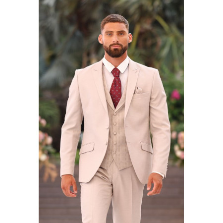 Traje Elegante Beige | Detalles Príncipe de Gales