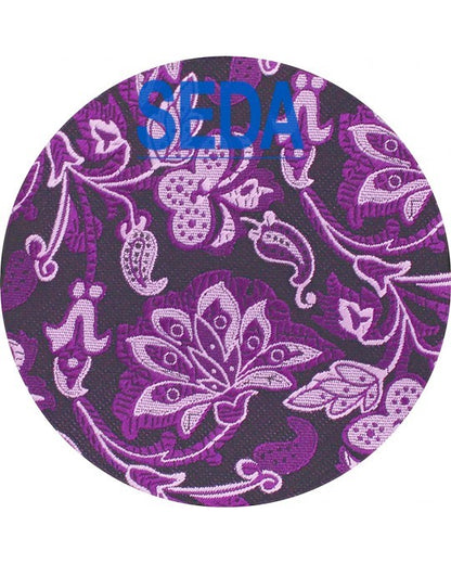 Corbata morada con estampados de flores violetas