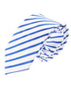 Corbata de seda blanca con rayas azules
