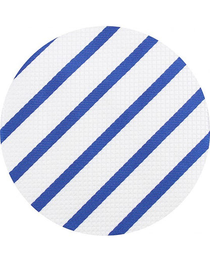 Corbata de seda blanca con rayas azules