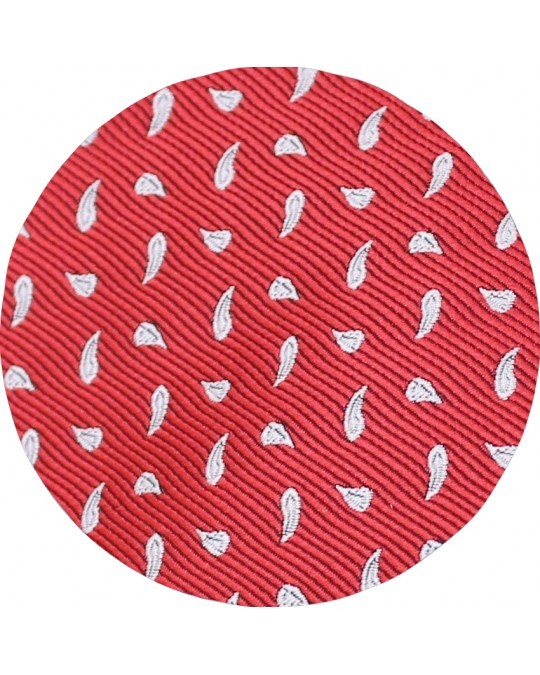 Corbata roja con dibujos de gotas en blanco