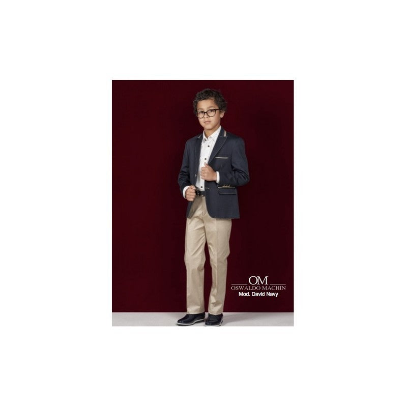 Conjunto de comunión Blazer marino con vivos