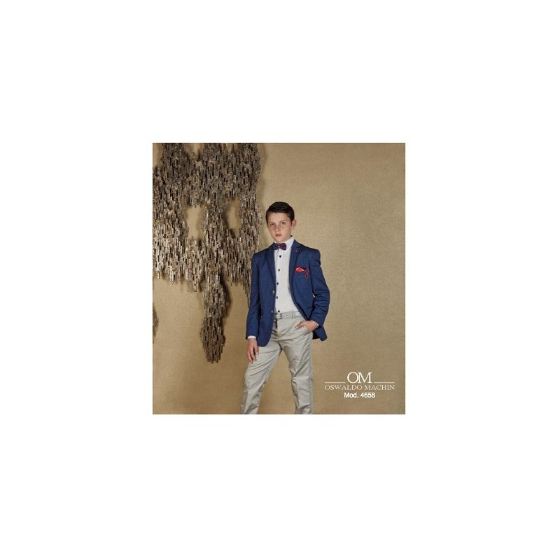 Conjunto de comunión blazer topo azul