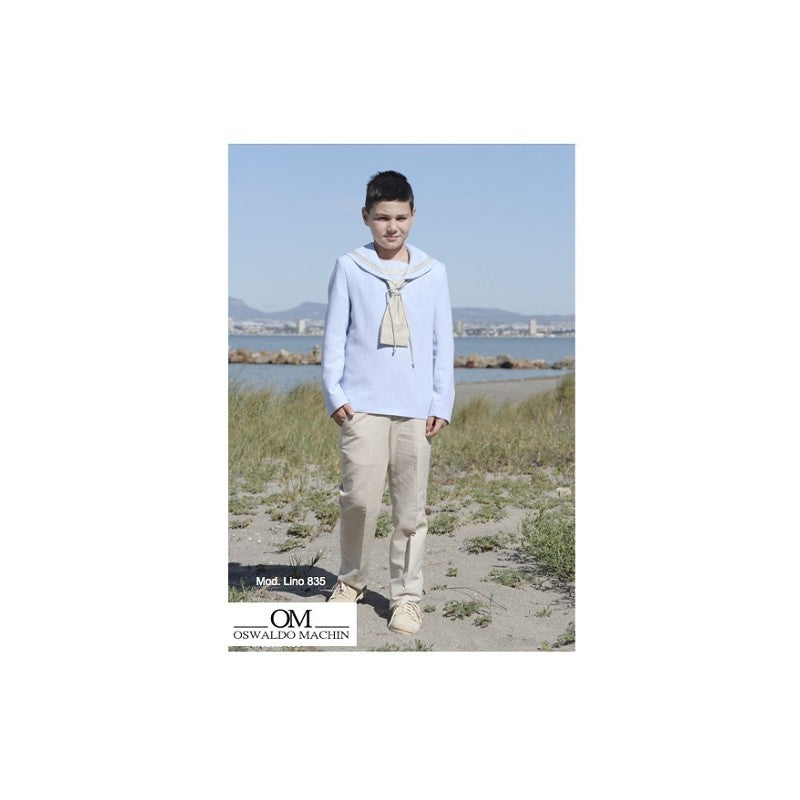 Conjunto de comunion marinero natural 835
