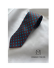 Corbata con topos turquesa con fondo marrón