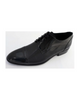 Zapato charol negro, picotado con punta redonda