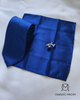 Pack corbata, pañuelo y gemelos en color azul marino
