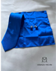 Pack corbata, pañuelo y gemelos, liso en color azul eléctrico