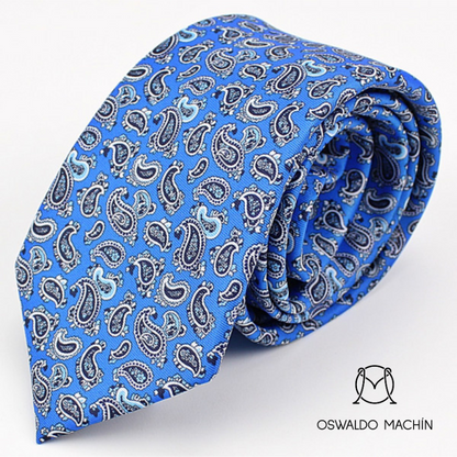Corbata azul con estampado de cachemir azul marino
