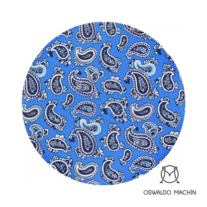 Corbata azul con estampado de cachemir azul marino