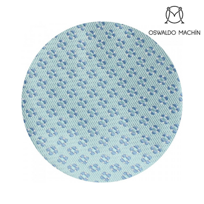 Pack corbata y pañuelo azul cielo con estampado floral