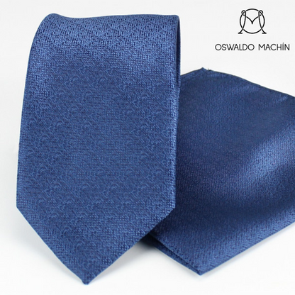 Pack corbata y pañuelo azul marino