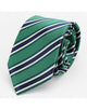 CORBATA DE RAYAS VERDES, AZUL MARINO Y BLANCO