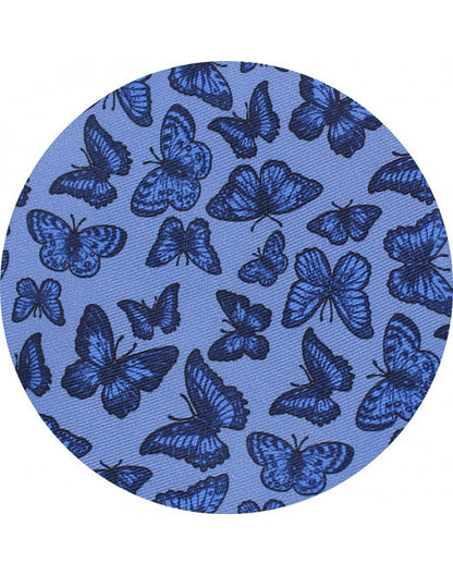 CORBATA AZUL CON ESTAMPADO DE MARIPOSA