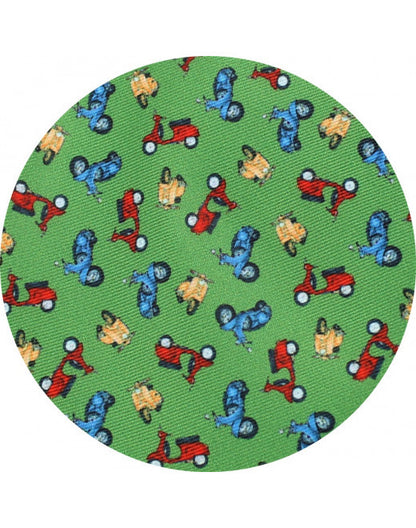 CORBATA VERDE CON ESTAMPADO DE VESPA