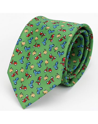 CORBATA VERDE CON ESTAMPADO DE VESPA