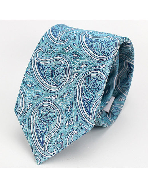 CORBATA AZUL CON ESTAMPADO DE CACHEMIR