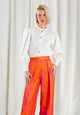 Camisa de Lino con Mangas Voluminosas