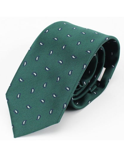 Corbata Verde Estampado Paisley Gota