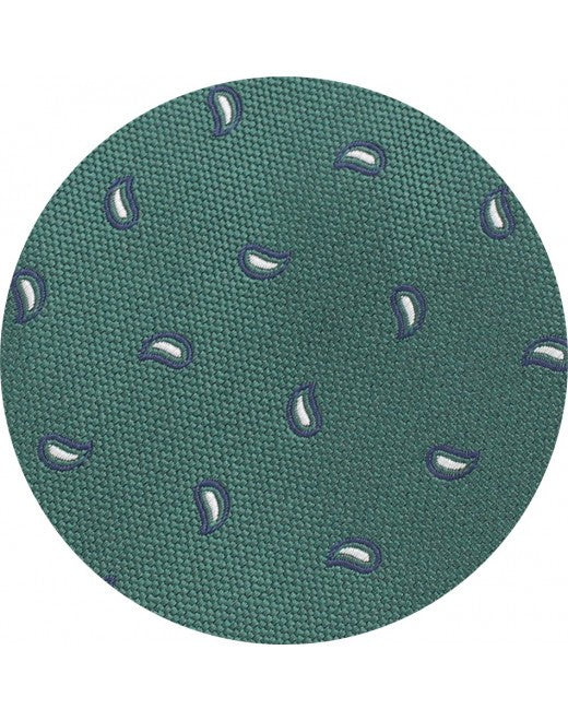 Corbata Verde Estampado Paisley Gota