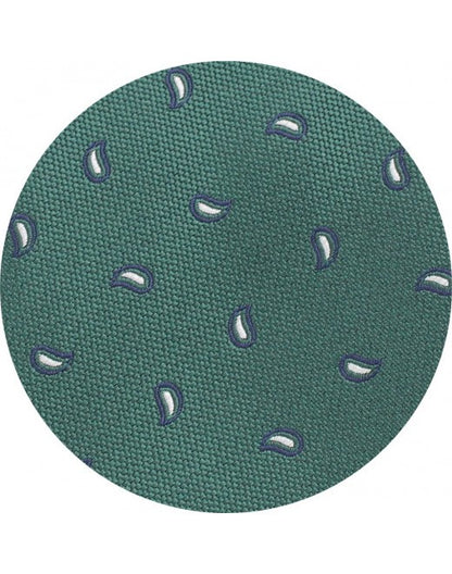 Corbata Verde Estampado Paisley Gota