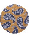 Corbata Mostaza Paisley Azul