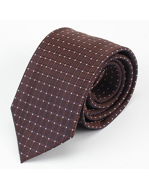 Corbata Marrón Patrón Cuadrícula Geométrica