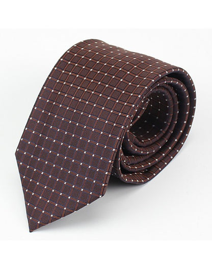 Corbata Marrón Patrón Cuadrícula Geométrica