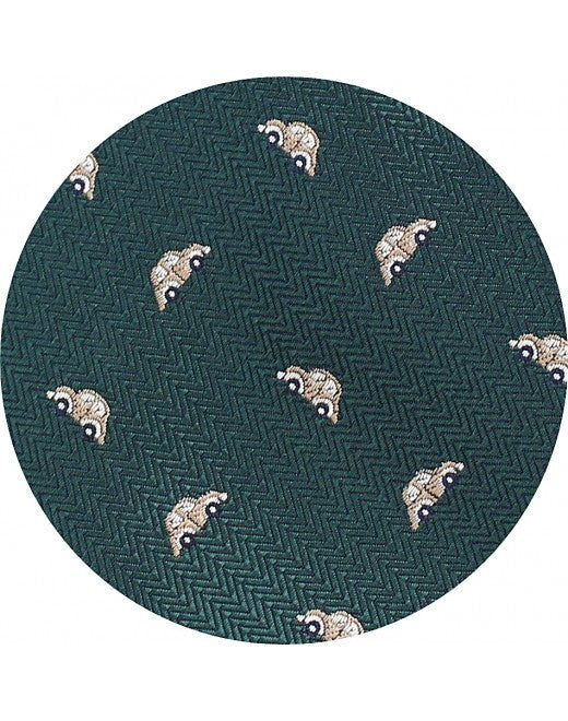 Corbata Verde Con Bordado de Coche