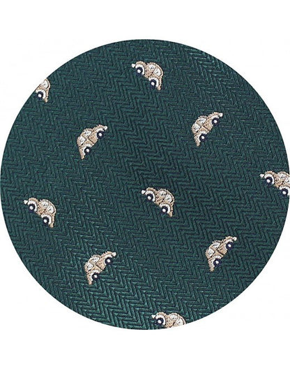 Corbata Verde Con Bordado de Coche