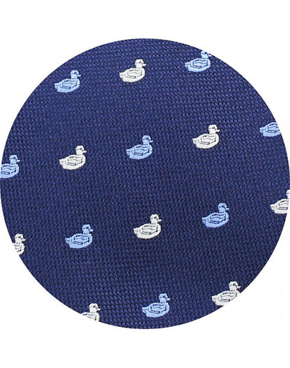Corbata Azul con Bordado de Patitos Azules y Blancos