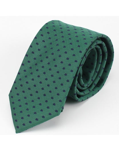Corbata Verde con Lunar Azul Marino