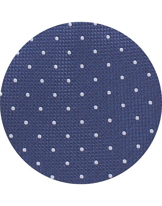 Corbata azul marino con lunares blancos