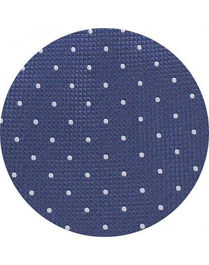 Corbata azul marino con lunares blancos