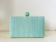 Bolso Clutch en Rafia Aguamarina