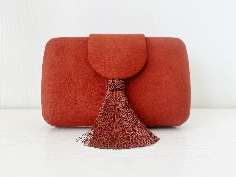 Bolso Antelina Rojo Ladrillo con Borla
