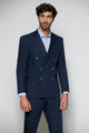 Traje Elegante Azul Navy Chaqueta Americana Cruzada
