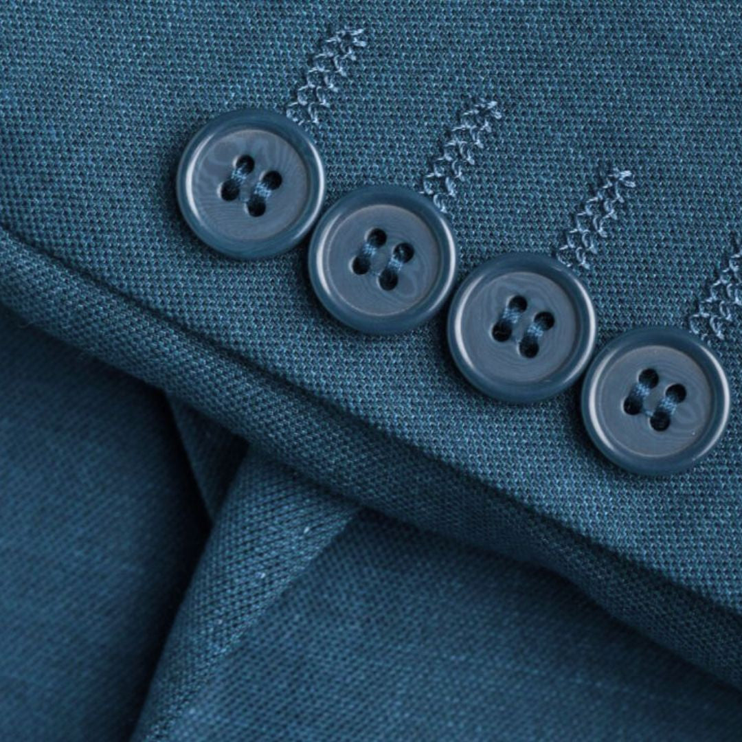 Traje Hombre Azul Elegante Corte Clásico