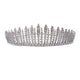 Tiara Plateada con Cristales Blancos Diseño Fringe