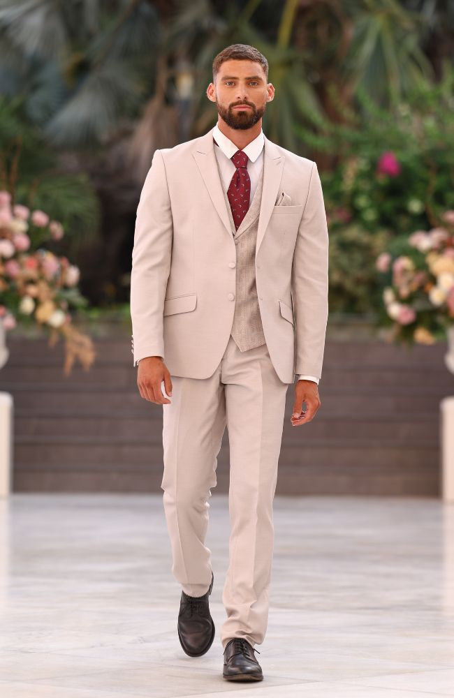 Traje Tonos Beige Detalles en Príncipe de Gales
