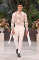 Conjunto Novio Blanco Glamuroso Con Encaje