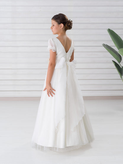 HADA | Vestido de Comunión Romántico con Toque Rústico Natural