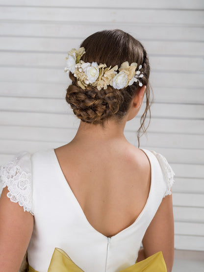HUNGRÍA | Vestido de Comunión con Encaje y Falda de Tul Mórbido