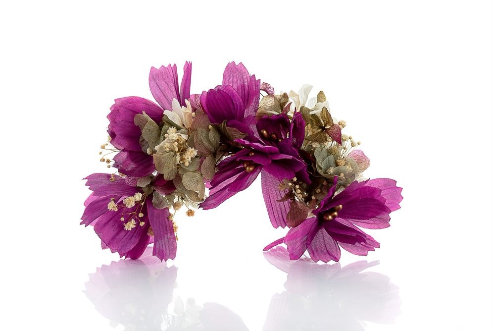 Tocado flores preservadas